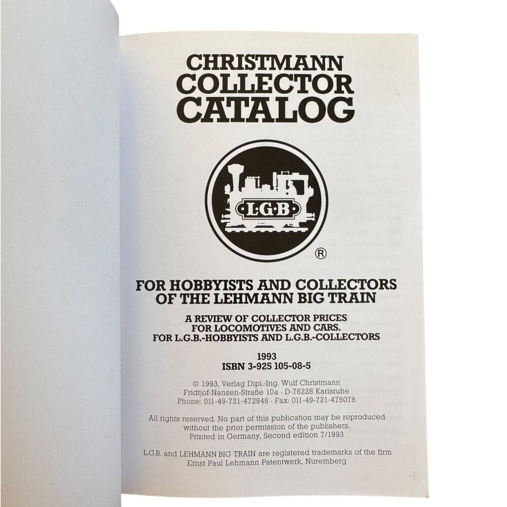 LBG Christmann Lehmann Big Train Collector Catalog Hobbyists 1993 Volumes 6-10 - Picture 4 of 10